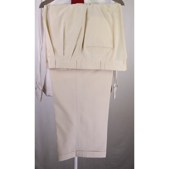 Custom Tailored Cream Linen 3-Piece Classic Fit Suit 48L - Picture 11 of 11